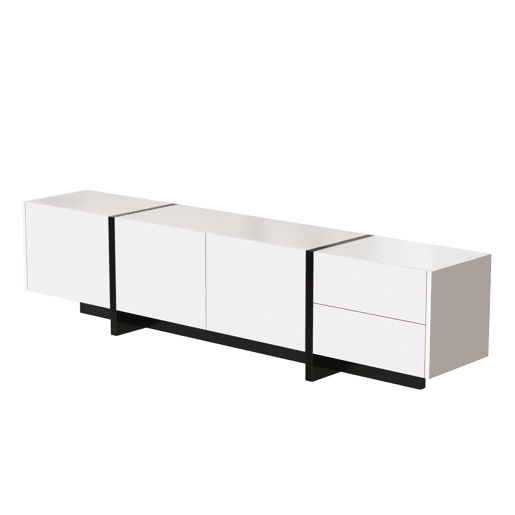 Móvel de TV 190cm de painel de partículas com 3 portas e 2 gavetas,branco