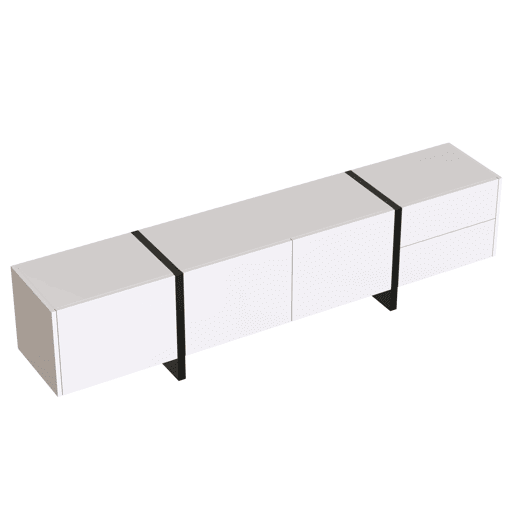 Móvel de TV 190cm de painel de partículas com 3 portas e 2 gavetas,branco