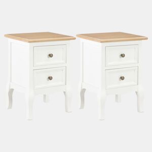 vidaXL Mesa-de-cabeceira 2 pcs 35x30x49 cm MDF branco