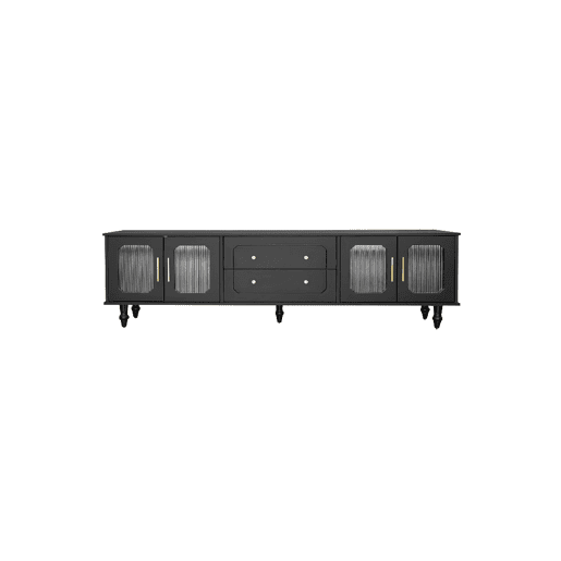 Móvel de TV 177cm de painel de partículas com 4 portas e 2 gavetas,preto