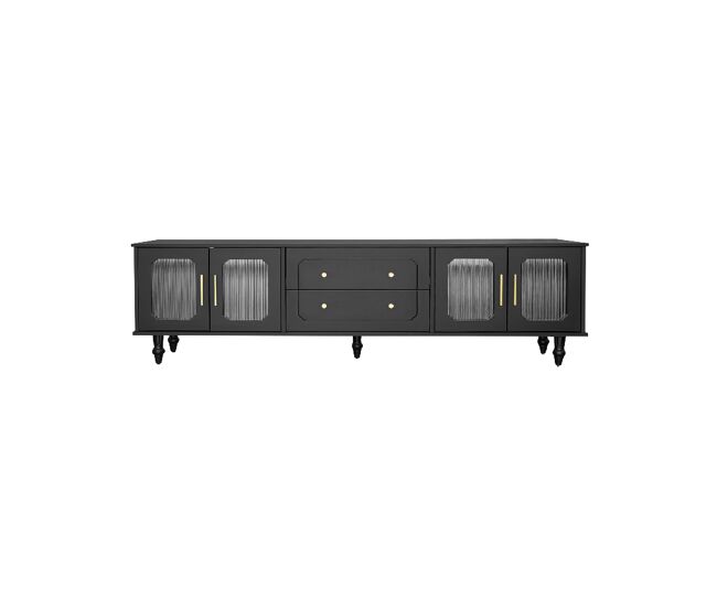 Mueble TV de panel de partículas con 4 puertas y 2 cajones 175