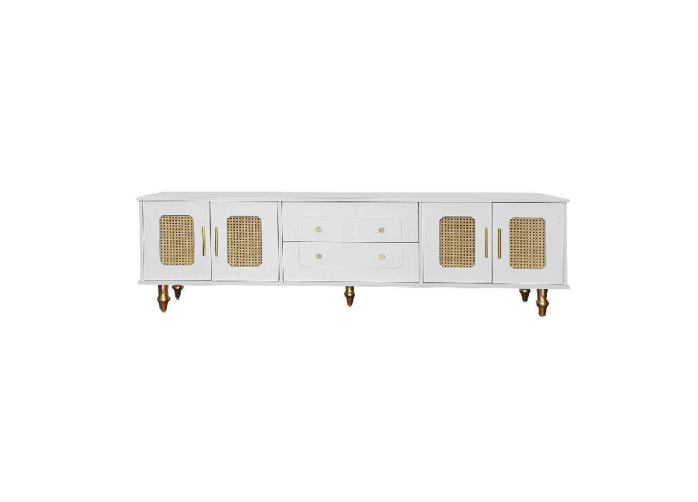 Mueble TV de panel de partículas con 4 puertas y 2 cajones 175