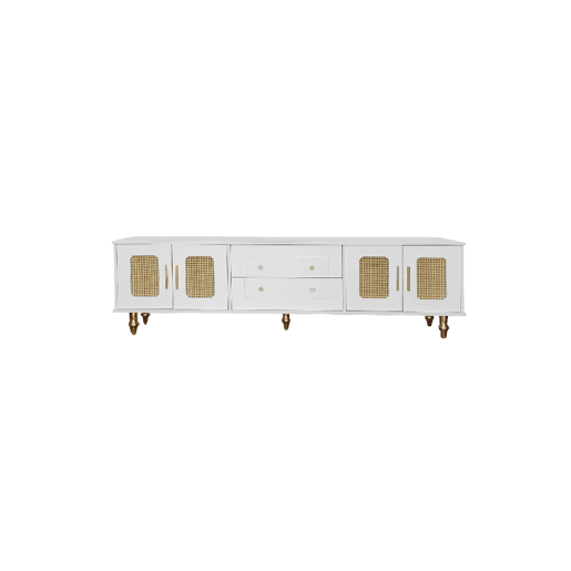 Móvel de TV 177cm de painel de partículas com 4 portas e 2 gavetas,branco