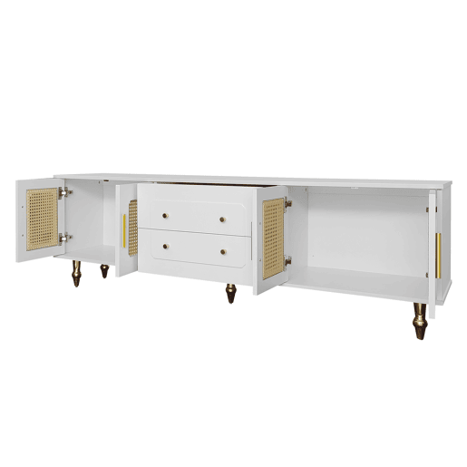 Móvel de TV 177cm de painel de partículas com 4 portas e 2 gavetas,branco
