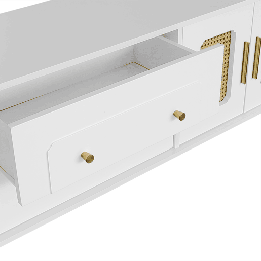 Móvel de TV 177cm de painel de partículas com 4 portas e 2 gavetas,branco
