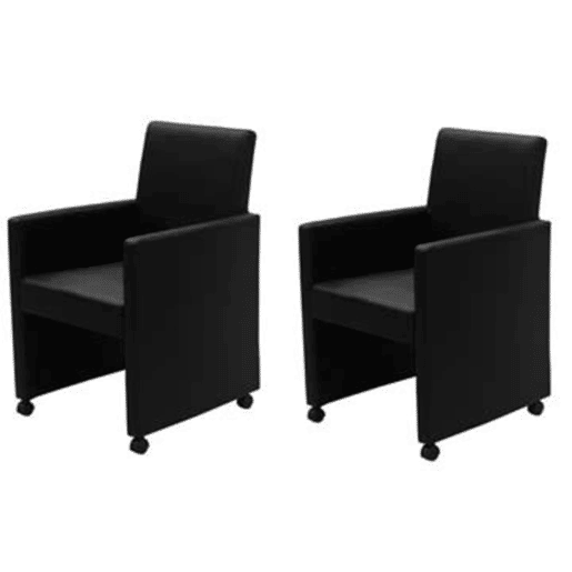 vidaXL Cadeiras de jantar 2 pcs couro artificial preto vidaXL Cadeiras de jantar 2 pcs couro artificial preto