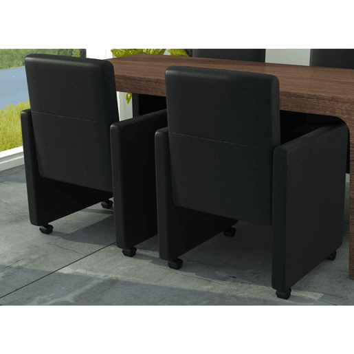 vidaXL Cadeiras de jantar 2 pcs couro artificial preto vidaXL Cadeiras de jantar 2 pcs couro artificial preto