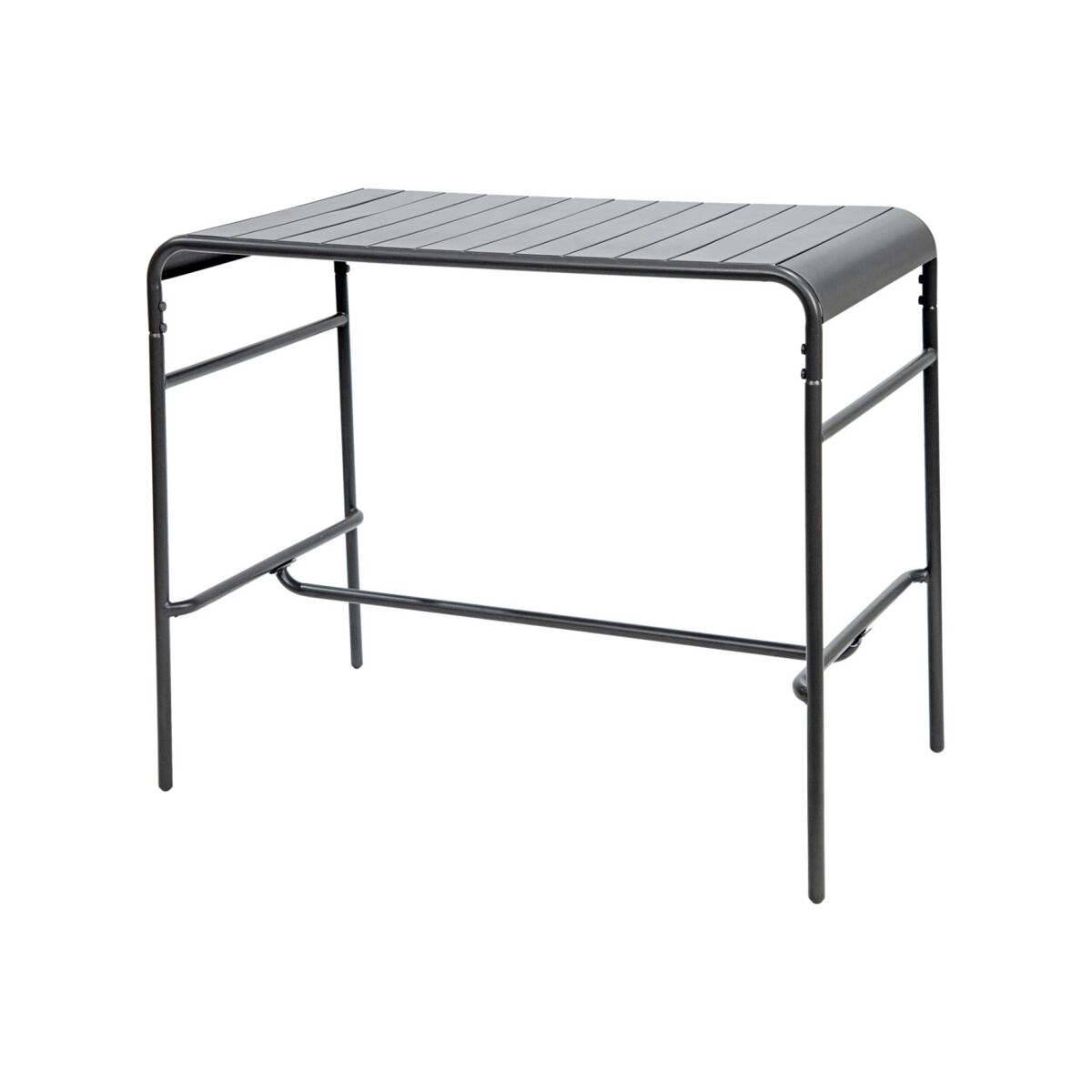 Mesa alta de jardín bistró de acero, 4 plazas, 120cm, amelia, antracita, 120x70x95 cm