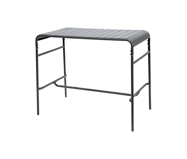 Mesa alta de jardín bistró de acero, 4 plazas, 120cm, amelia, antracita, 120x70x95 cm