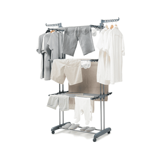 Estendal Dobrável Vertical com Rodas Dolver InnovaGoods 24 Barras