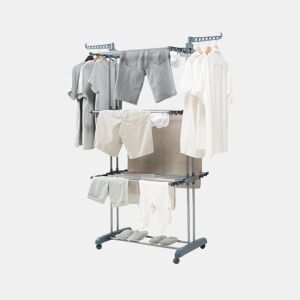 Estendal Dobrável Vertical com Rodas Dolver InnovaGoods 24 Barras