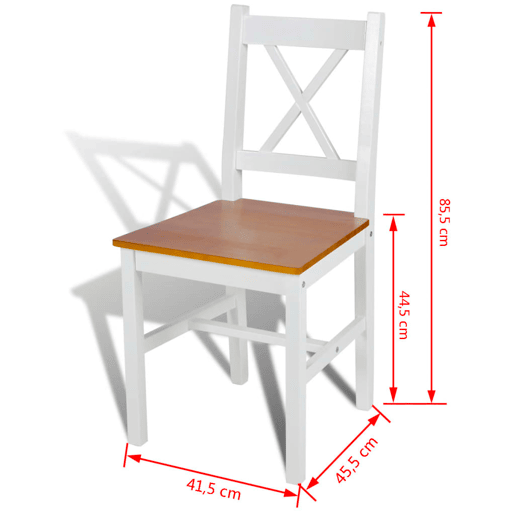 vidaXL Cadeiras de jantar 6 pcs madeira de pinho branco