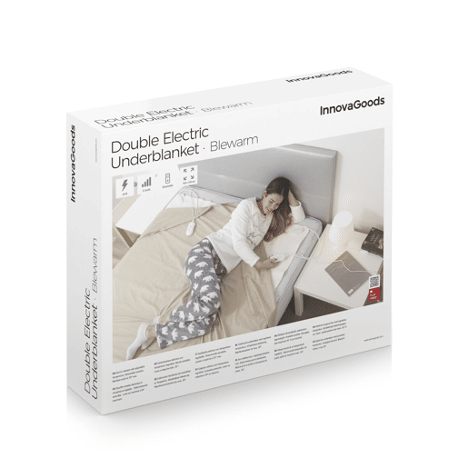 Aquecedor de Camas Elétrico Duplo Blewarm InnovaGoods 60+60 W 140 x 160 cm Branco Aquecedor de Camas Elétrico Duplo Blewarm InnovaGoods 60+60 W 140 x 160 cm Branco