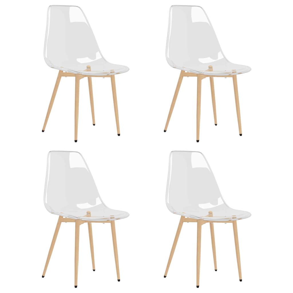 Vidaxl sillas de comedor 4 unidades transparente pet