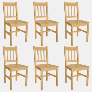 vidaXL Cadeiras de jantar 6 pcs madeira de pinho
