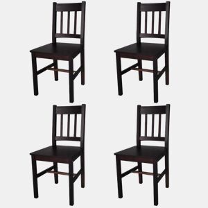 vidaXL Cadeiras de jantar 4 pcs madeira de pinho castanho-escuro