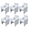vidaXL Cadeiras de jantar 6 pcs couro artificial branco