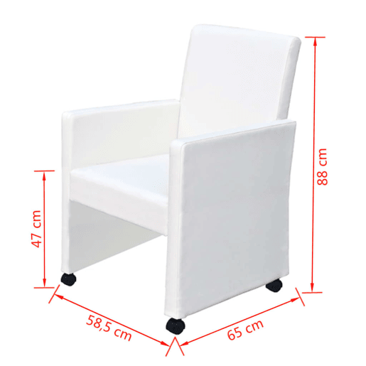 vidaXL Cadeiras de jantar 6 pcs couro artificial branco vidaXL Cadeiras de jantar 6 pcs couro artificial branco