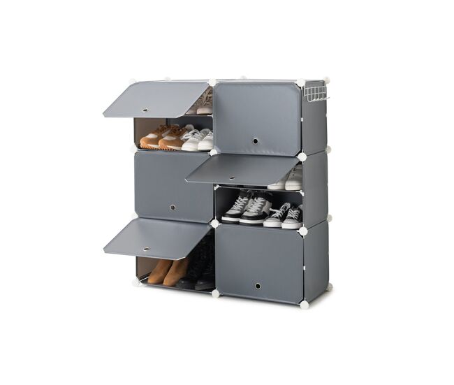 Zapatero modular portátil innovagoods gris - 36 pares