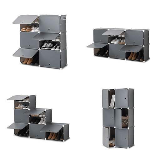 Sapateira Modular Portátil InnovaGoods Cinzento - 36 pares