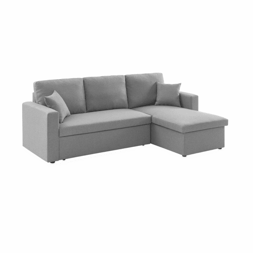 Sofá-cama de canto conversível de 3 lugares , Ida, Cinza Claro, 219x84x68 cm