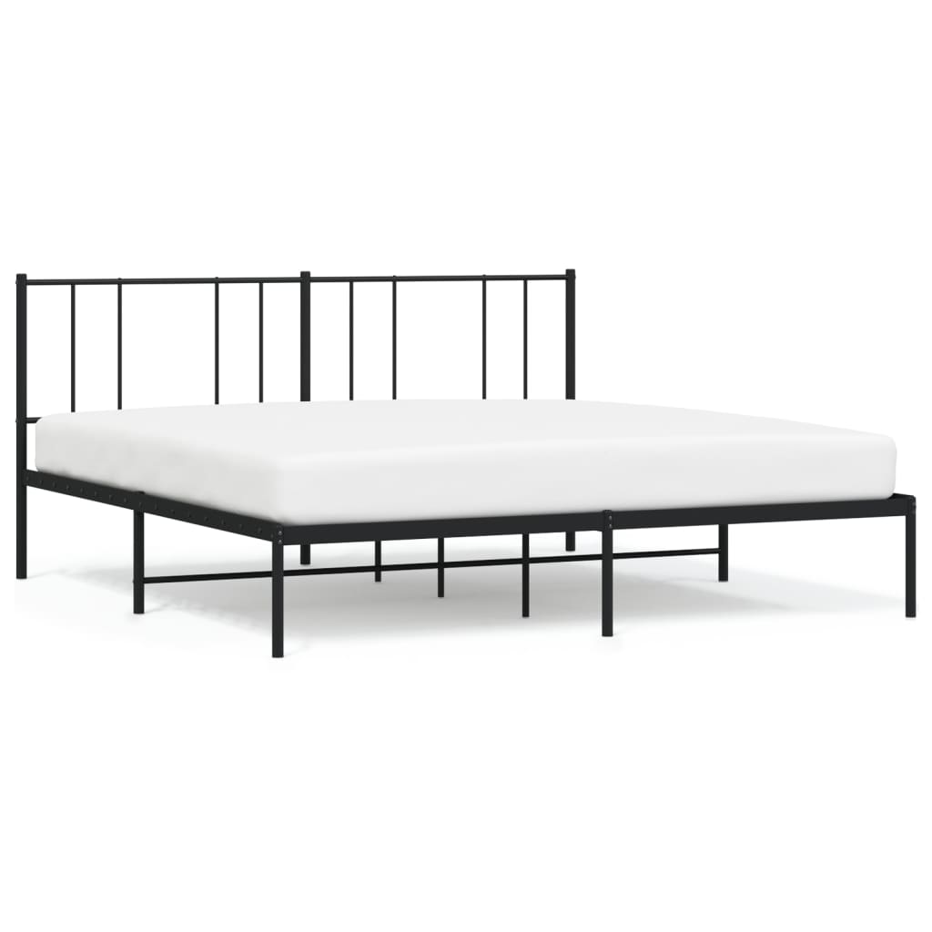 estructura de cama con cabecero metal negro 183x213 cm con cabecero