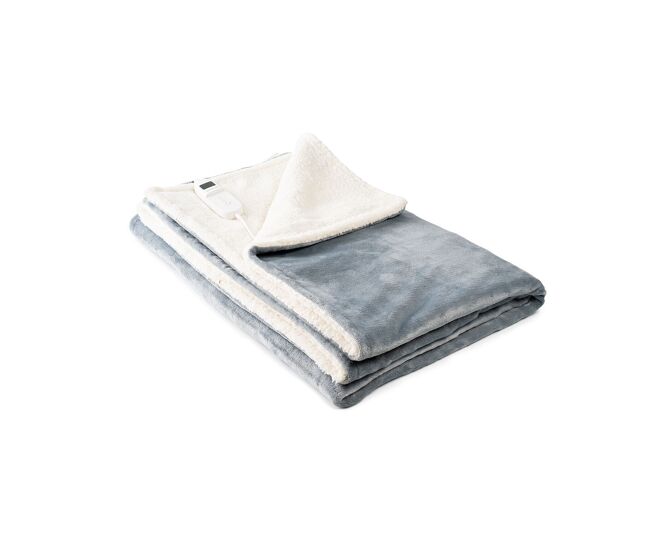 Manta eléctrica heklet innovagoods blanco gris 130 x 180 cm 160 w