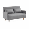 Sofá-cama com pernas de madeira de 2 lugares, Panam, Cinza Claro, 131x75x81 cm