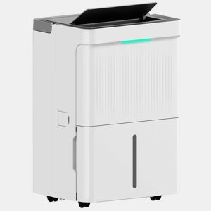 HOMCOM Desumidificador 35Ldia Depósito de Água 5,5L Desumidificador Elétrico com Ecrã LED Temporizador 24H Bloqueio Infantil e Drenagem Continua até 40-100? Branco