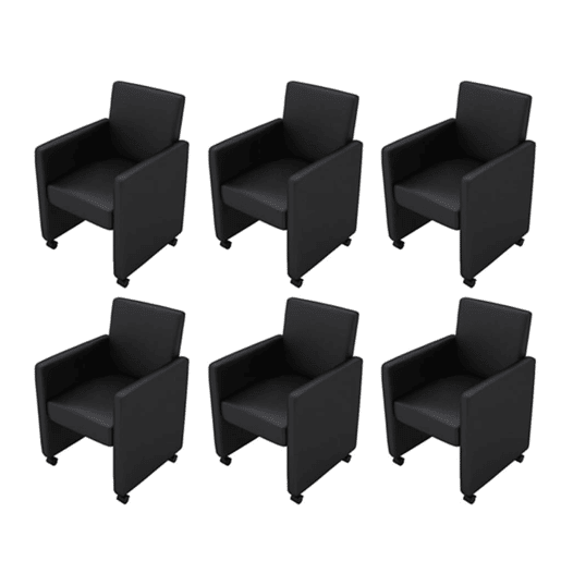 vidaXL Cadeiras de jantar 6 pcs couro artificial preto vidaXL Cadeiras de jantar 6 pcs couro artificial preto