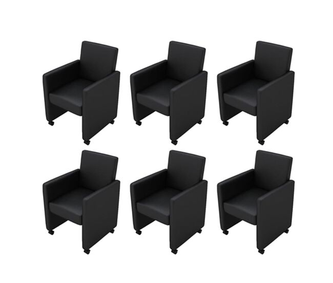 Vidaxl sillas de comedor 6 unidades cuero sintético negro