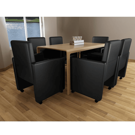 vidaXL Cadeiras de jantar 6 pcs couro artificial preto vidaXL Cadeiras de jantar 6 pcs couro artificial preto