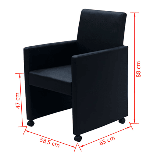 vidaXL Cadeiras de jantar 6 pcs couro artificial preto vidaXL Cadeiras de jantar 6 pcs couro artificial preto