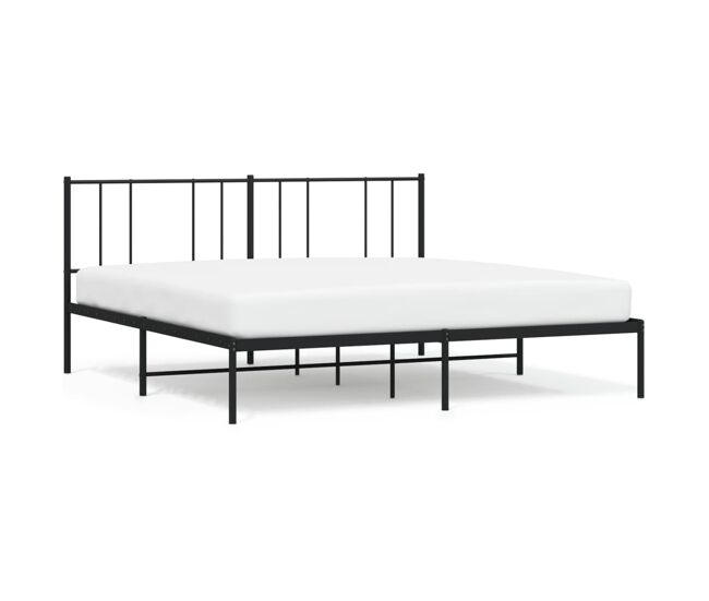Estructura de cama con cabecero metal negro 180x200 cm con cabecero