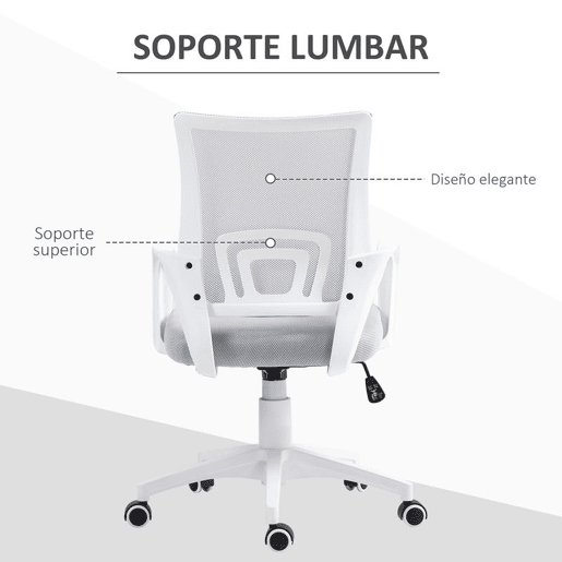 HOMCOM Cadeira de Escritório de Malha Cadeira de Escritório Giratória com Altura Ajustável Função Basculante e Apoio para os Braços Cadeira de Estúdio Carga 120 kg 57x55x89-109 cm Cinza