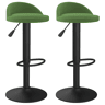 vidaXL Bancos de bar 2 pcs veludo verde-escuro