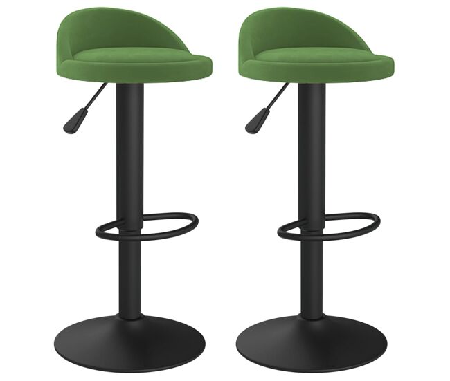 Vidaxl taburetes de cocina 2 unidades terciopelo verde oscuro