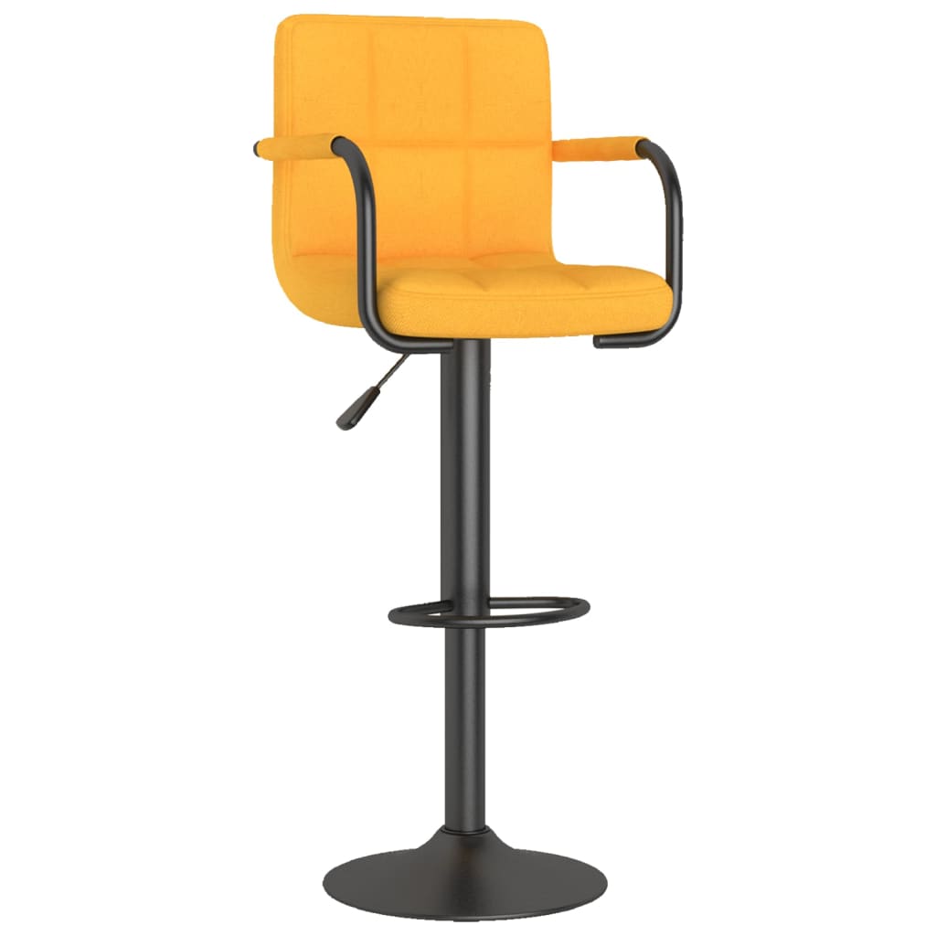 Vidaxl taburete de cocina de tela amarillo mostaza