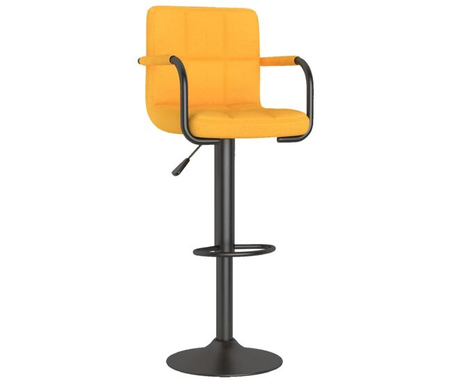 Vidaxl taburete de cocina de tela amarillo mostaza