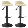vidaXL Bancos de bar 2 pcs veludo creme