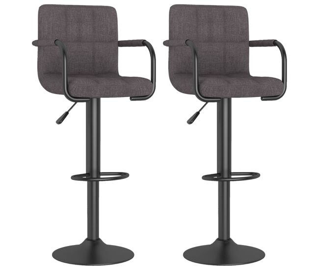 Vidaxl taburetes de cocina 2 unidades tela gris taupe