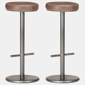 vidaXL Bancos de bar 2 pcs couro genuíno envelhecido castanho