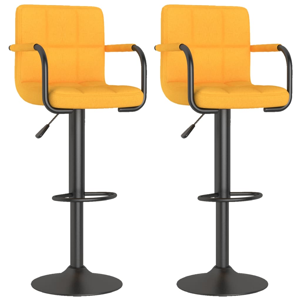 Vidaxl taburetes de cocina 2 unidades tela amarillo mostaza