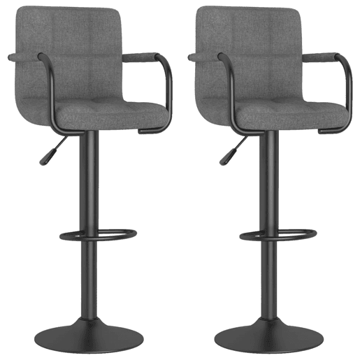 vidaXL Bancos de bar 2 pcs tecido cinzento-claro vidaXL Bancos de bar 2 pcs tecido cinzento-claro
