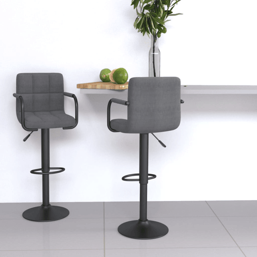 vidaXL Bancos de bar 2 pcs tecido cinzento-claro vidaXL Bancos de bar 2 pcs tecido cinzento-claro