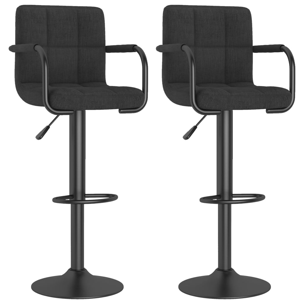 Vidaxl taburetes de cocina 2 unidades tela negro