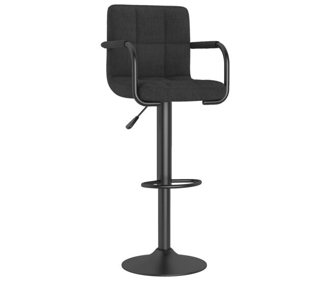 Vidaxl taburete de cocina de tela negro