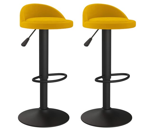 Vidaxl taburetes de cocina 2 unidades terciopelo amarillo