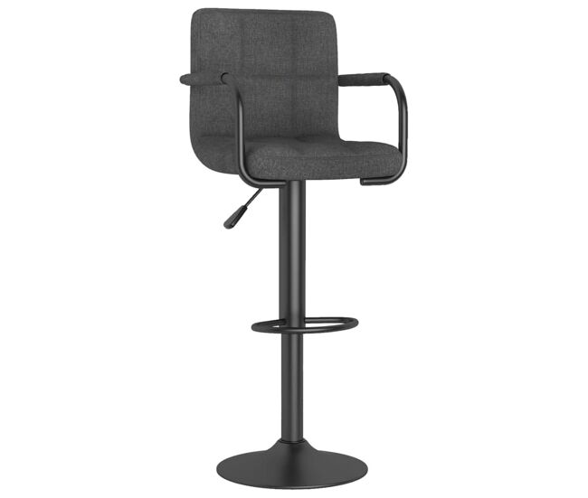 Vidaxl taburete de cocina tela gris oscuro