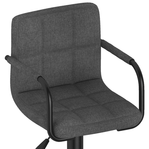 vidaXL Banco de bar tecido cinzento-escuro